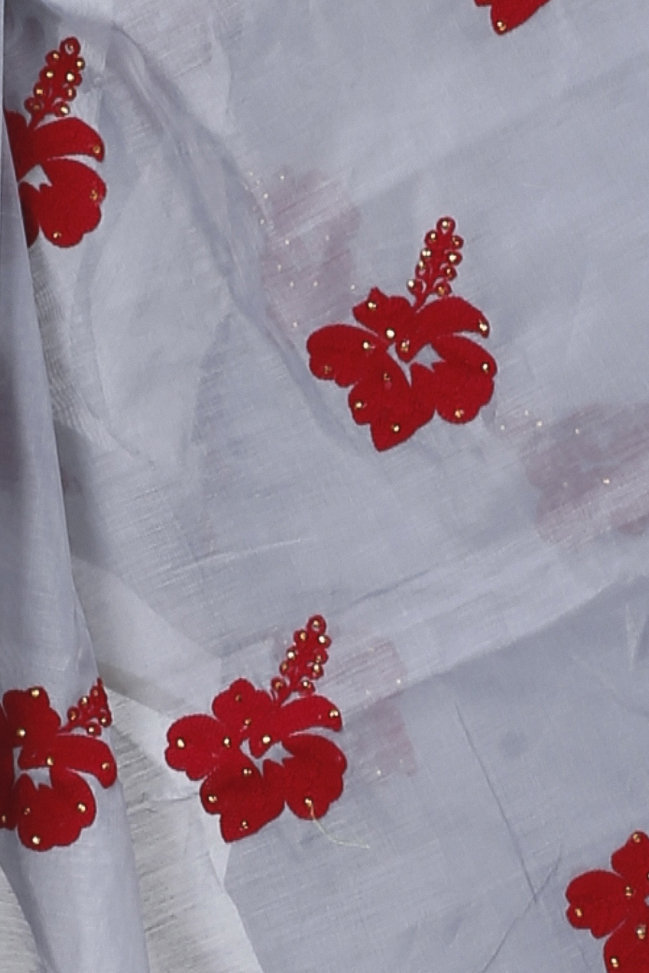 Ash Blended Cotton Joba Hand Loom Saree (1272)